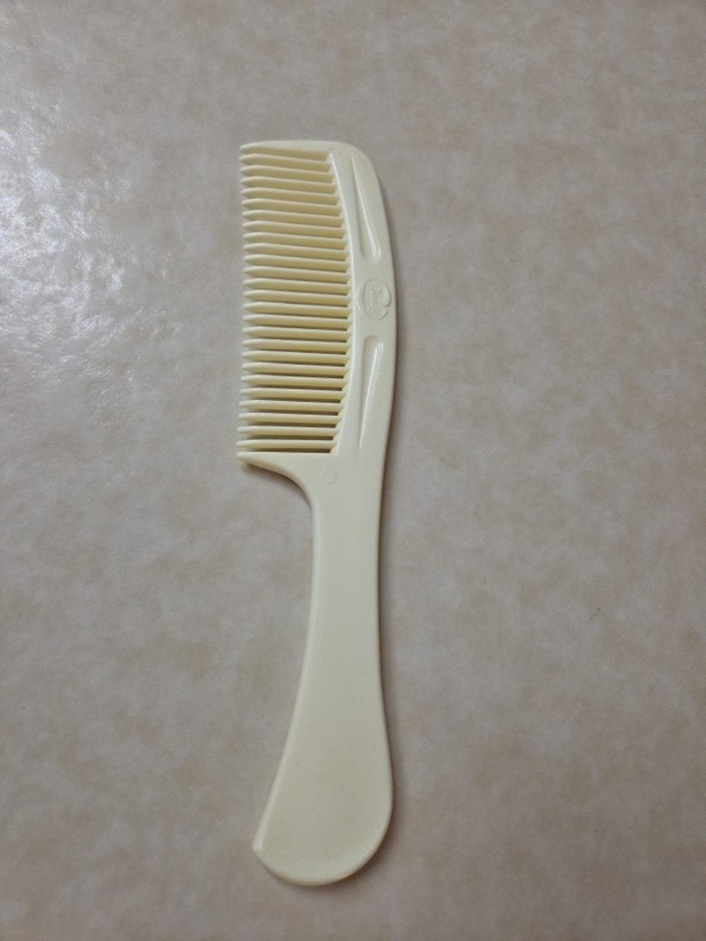 Vintage Goody USA Cream Hair Comb With Handle Wide Teeth 8.5"